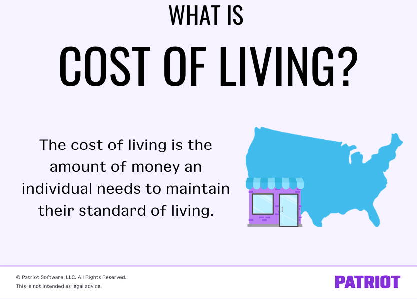 Average cost of living 1 1